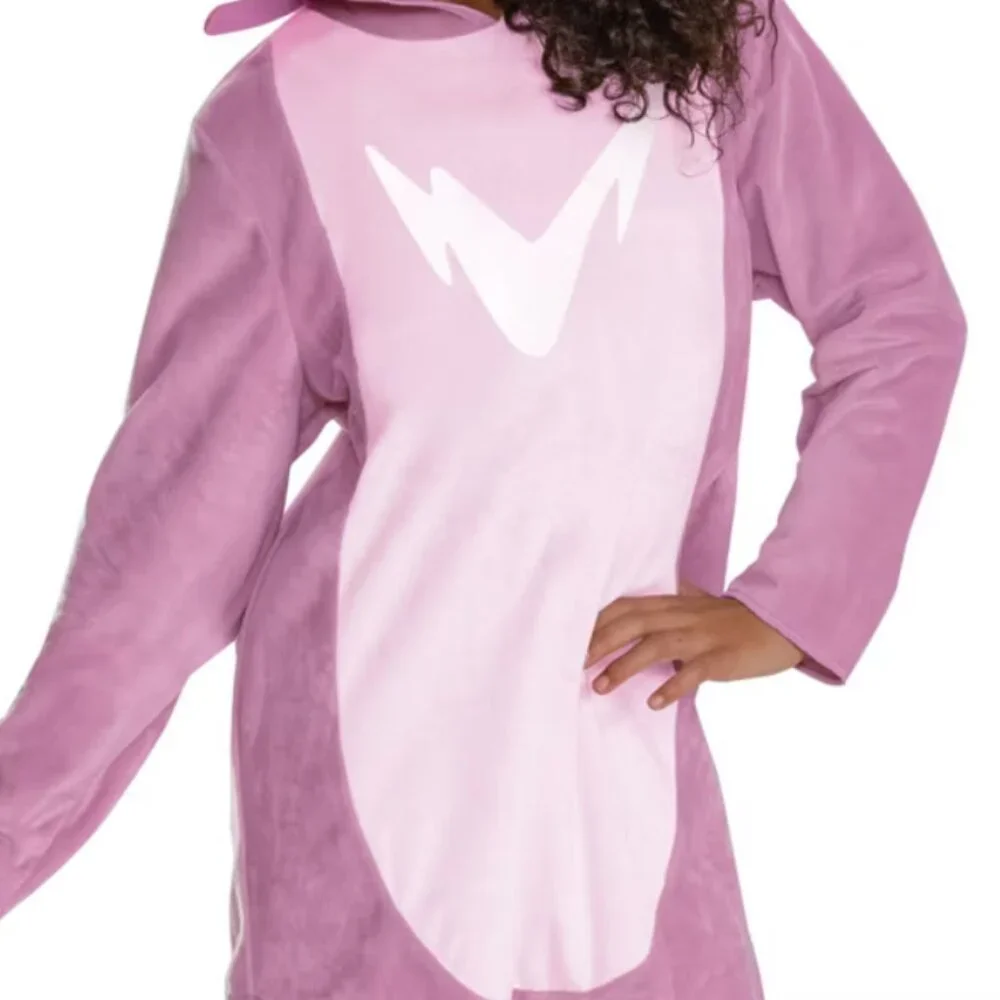 Lilo & Stitch Angel Halloween Costume 7/8 Pink Hooded Jumpsuit Disney Kids Girls